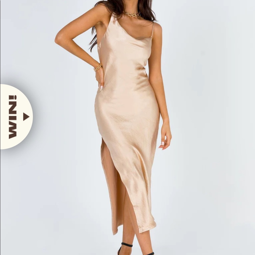 Princess Polly Maxi Dress Champagne color